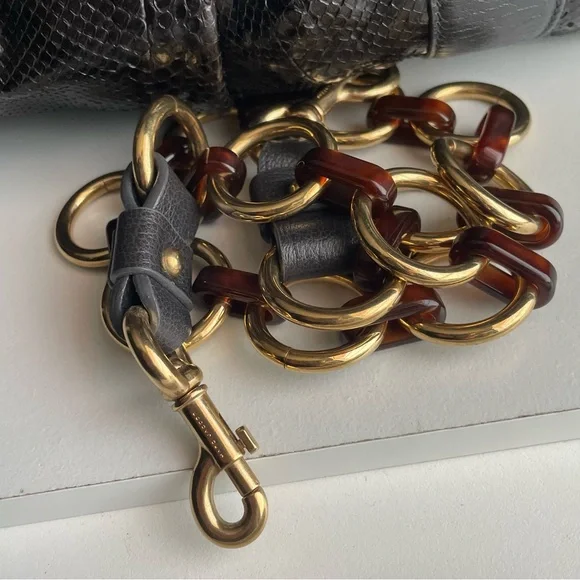 Marc Jacobs Snake Skin & Leather Karen Stam Kisslock Satchel Italy Y2K - Picture 11 of 16